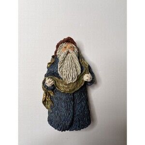 June McKenna 1991 Artist Hand Signed Santa Christmas Figurine. Approx 5.5"